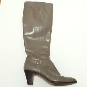Salvatore Ferragamo Grey Tall Boots Size 9 1/2 AAA